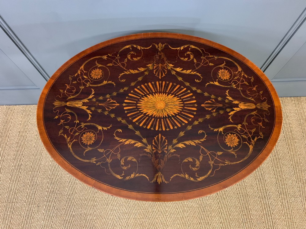 Inlaid Mahogany Oval Occasional Table View III