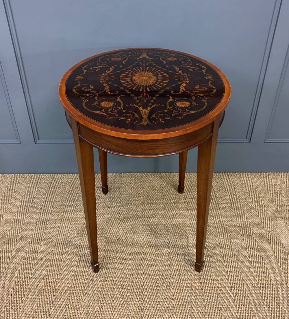 Inlaid Mahogany Oval Occasional Table View IV