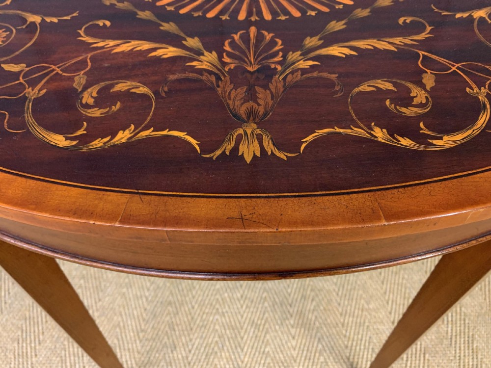 Inlaid Mahogany Oval Occasional Table View V