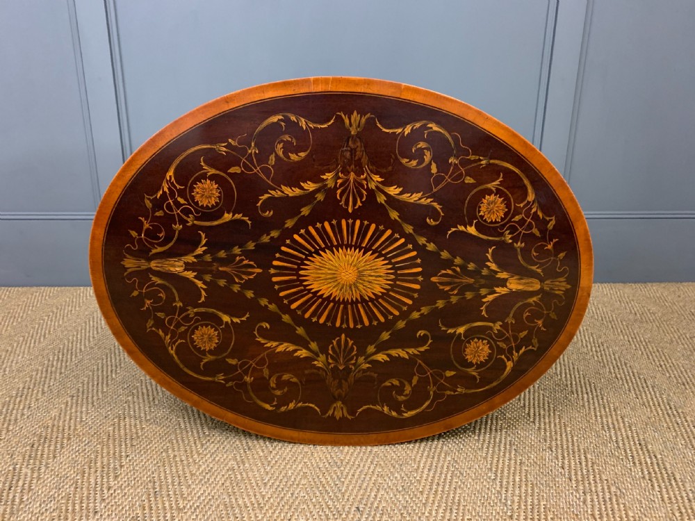 Inlaid Mahogany Oval Occasional Table View VI