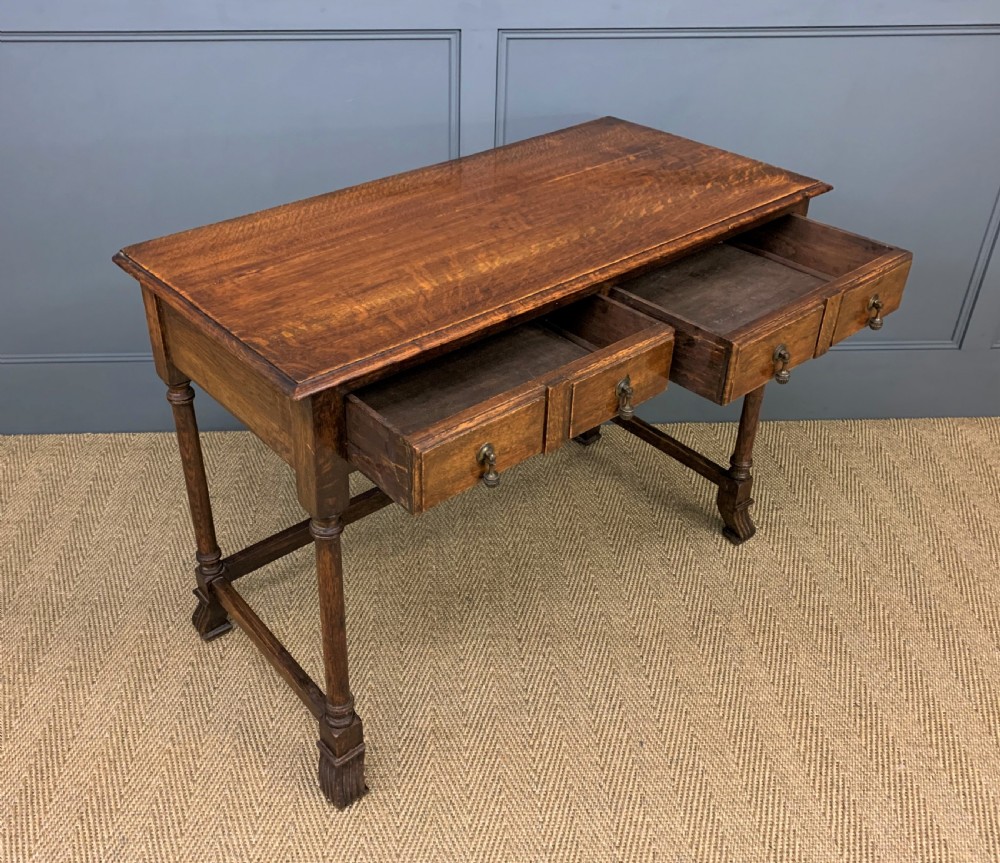 Two Drawer Oak Side Table View V