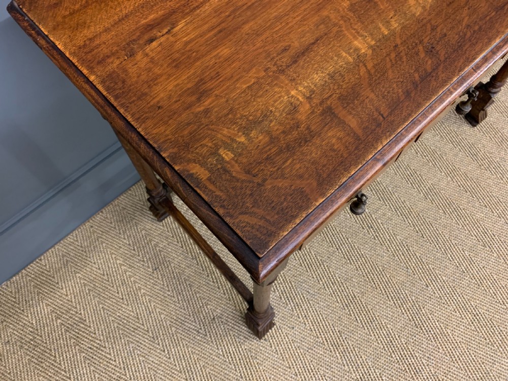 Two Drawer Oak Side Table View VI