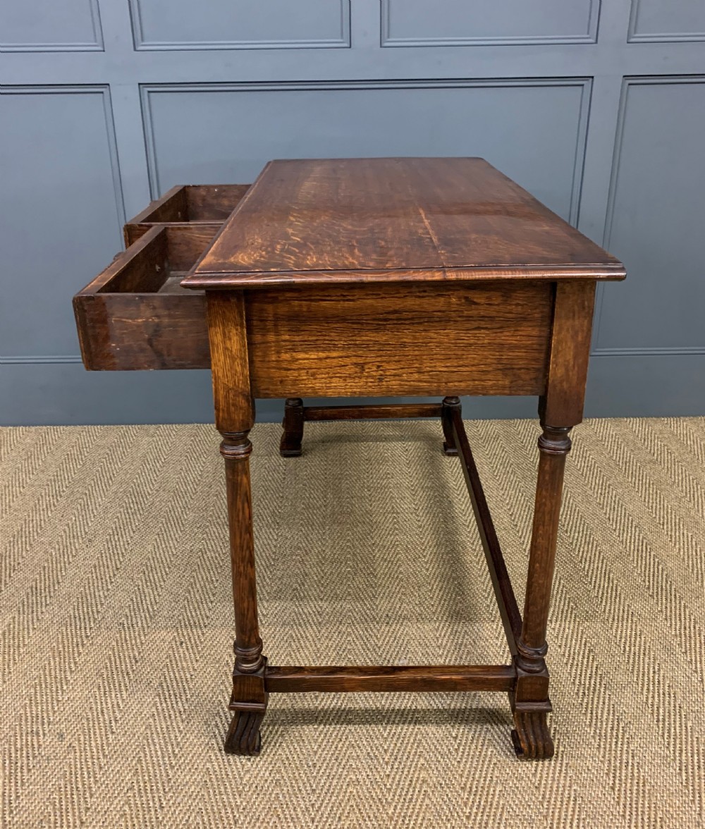 Two Drawer Oak Side Table View X