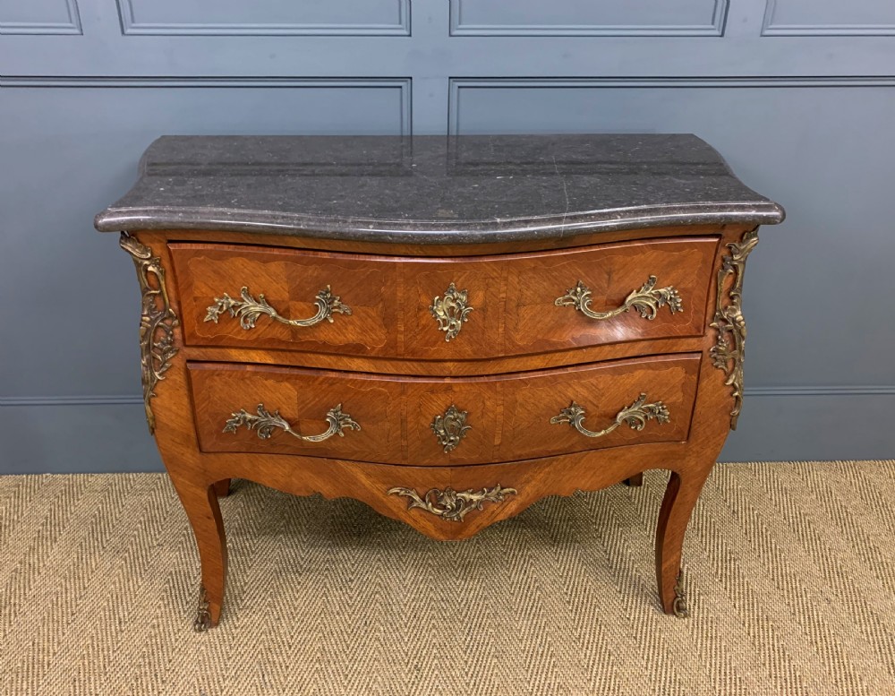 French Kingwood Marble Topped Bombe Commode View II