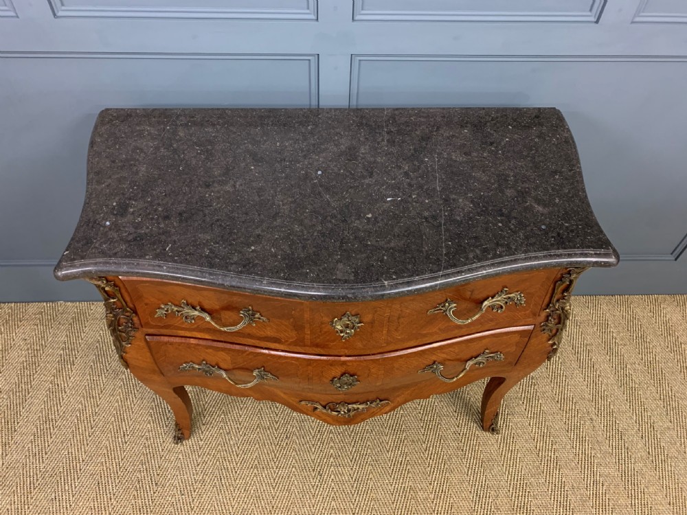 French Kingwood Marble Topped Bombe Commode View IV