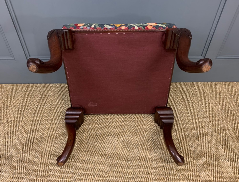 Victorian Walnut Cabriole Legged Stool View V