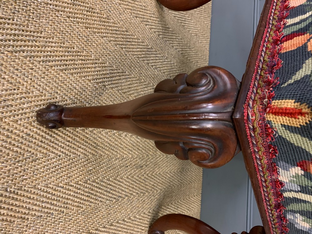 Victorian Walnut Cabriole Legged Stool View VII