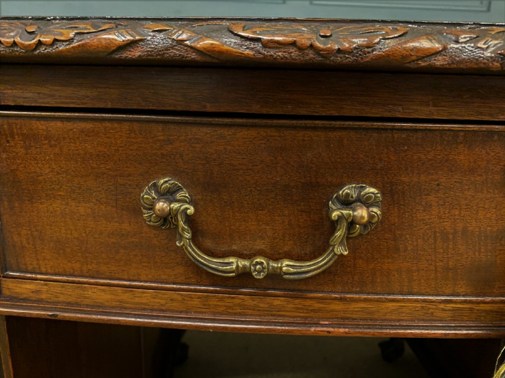 Edwardian Chippendale Style Mahogany Pedestal Desk View IX