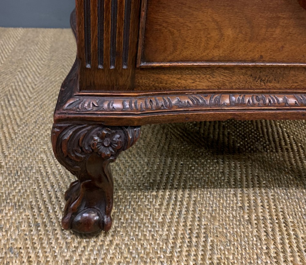 Edwardian Chippendale Style Mahogany Pedestal Desk View X