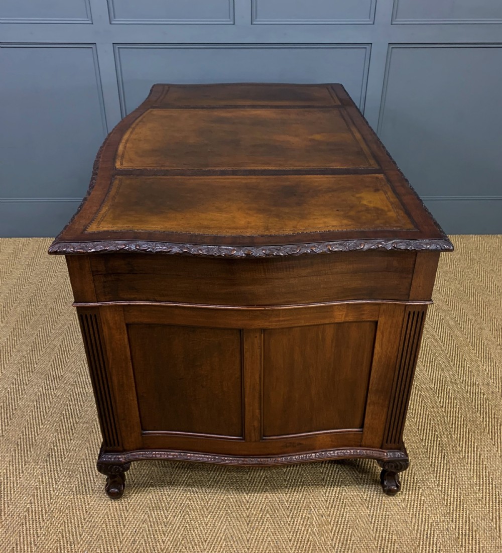 Edwardian Chippendale Style Mahogany Pedestal Desk View XIV
