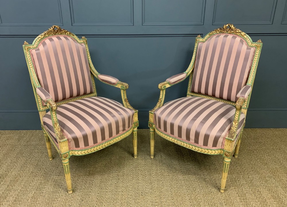 Pair of Upholstered French Armchairs