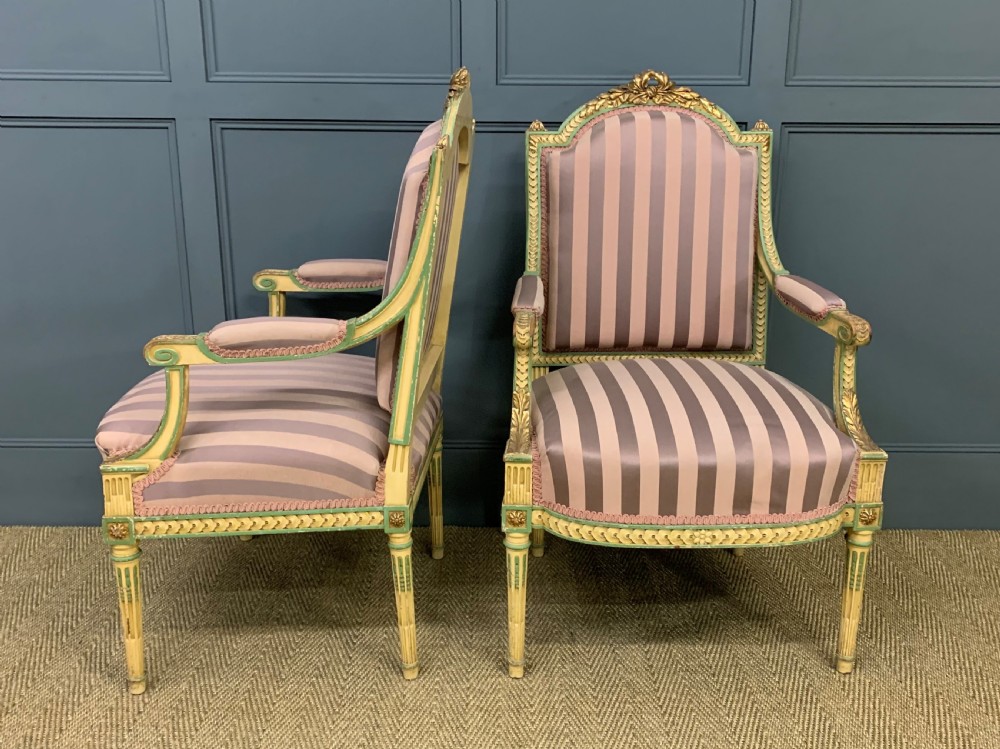 Pair of Upholstered French Armchairs View IV