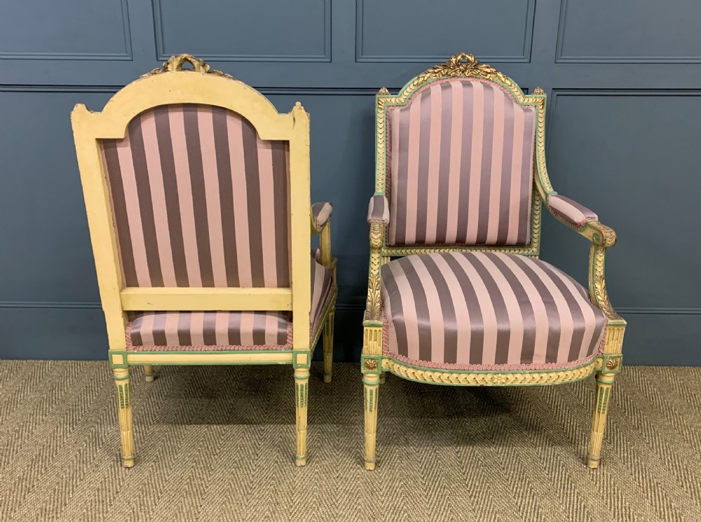 Pair of Upholstered French Armchairs View V