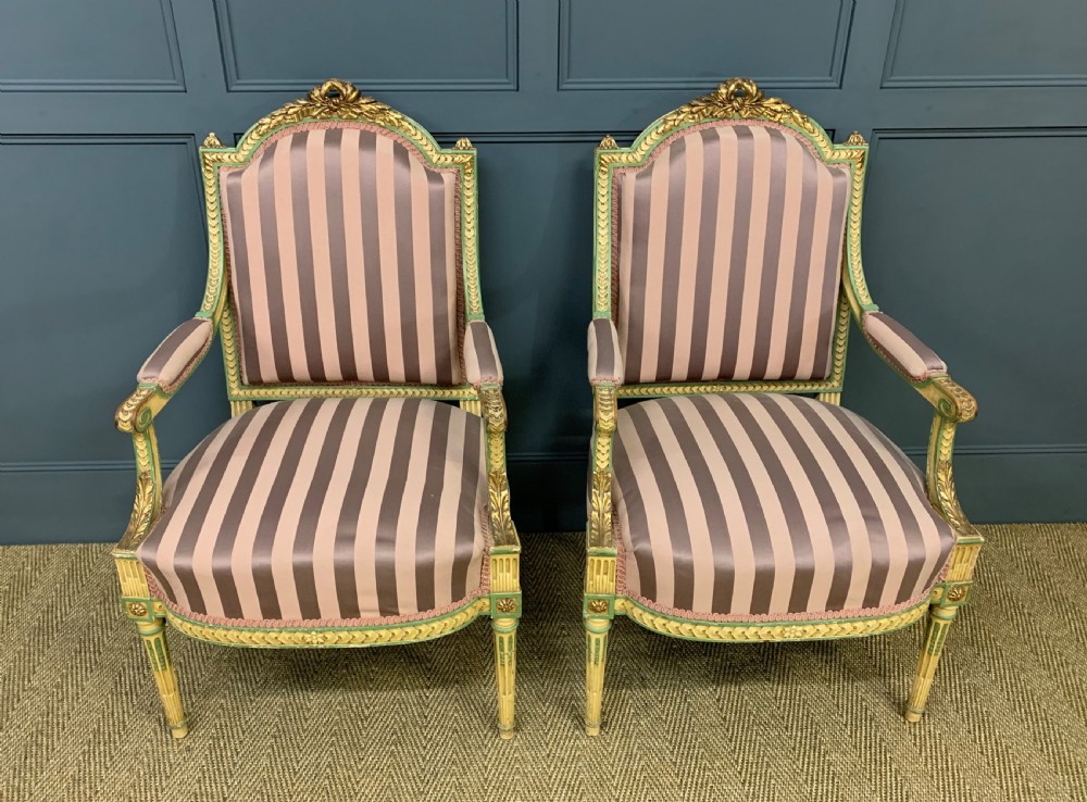 Pair of Upholstered French Armchairs View VI