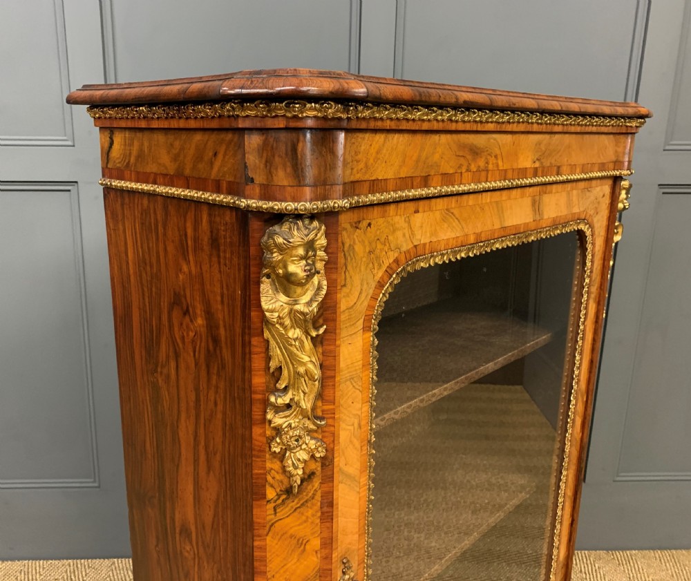 Victorian Inlaid Burr Walnut Pier Cabinet View IV