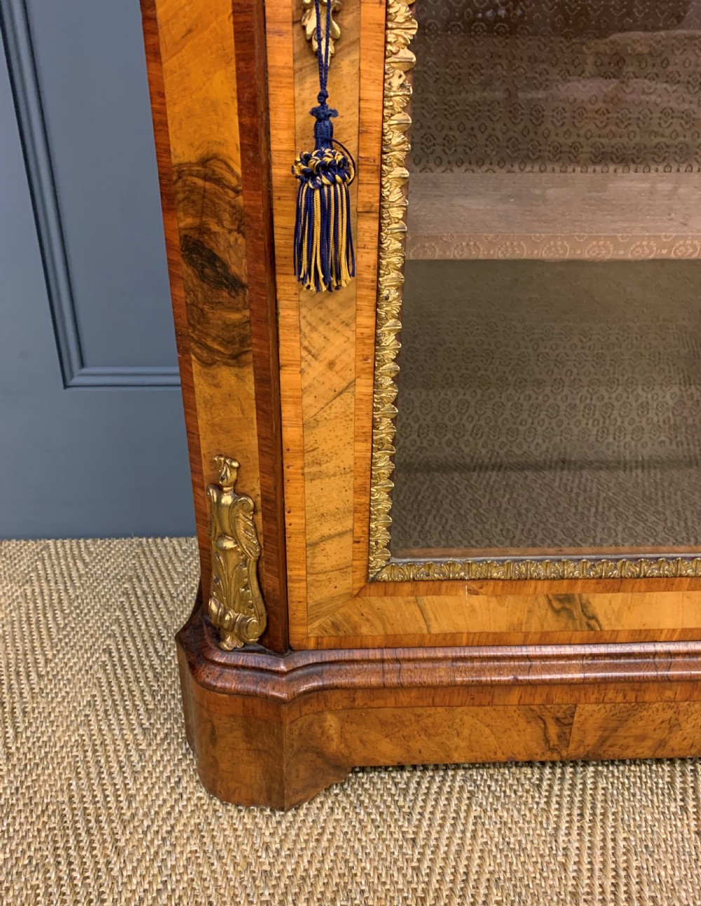 Victorian Inlaid Burr Walnut Pier Cabinet View VII