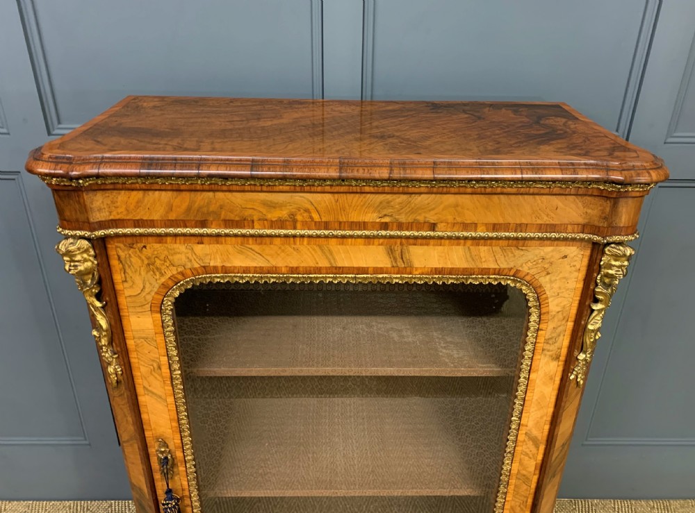 Victorian Inlaid Burr Walnut Pier Cabinet View VIII