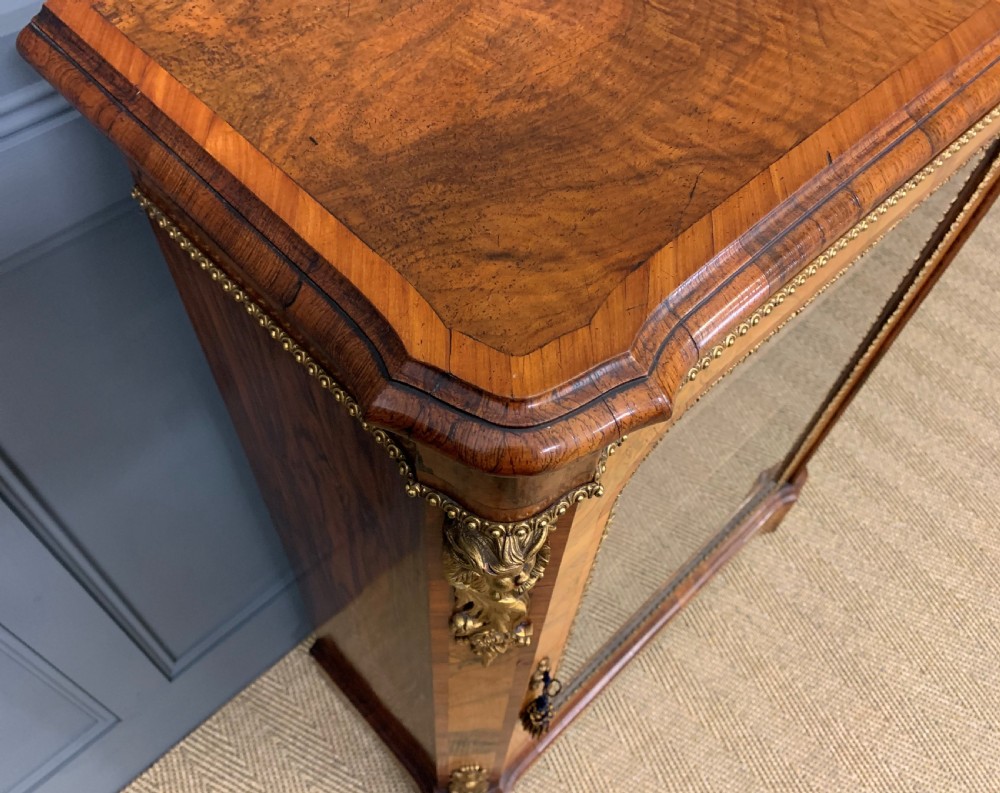 Victorian Inlaid Burr Walnut Pier Cabinet View IX