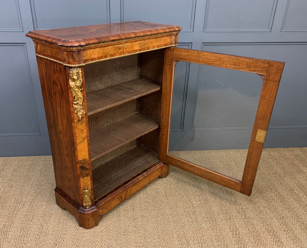 Victorian Inlaid Burr Walnut Pier Cabinet View XII