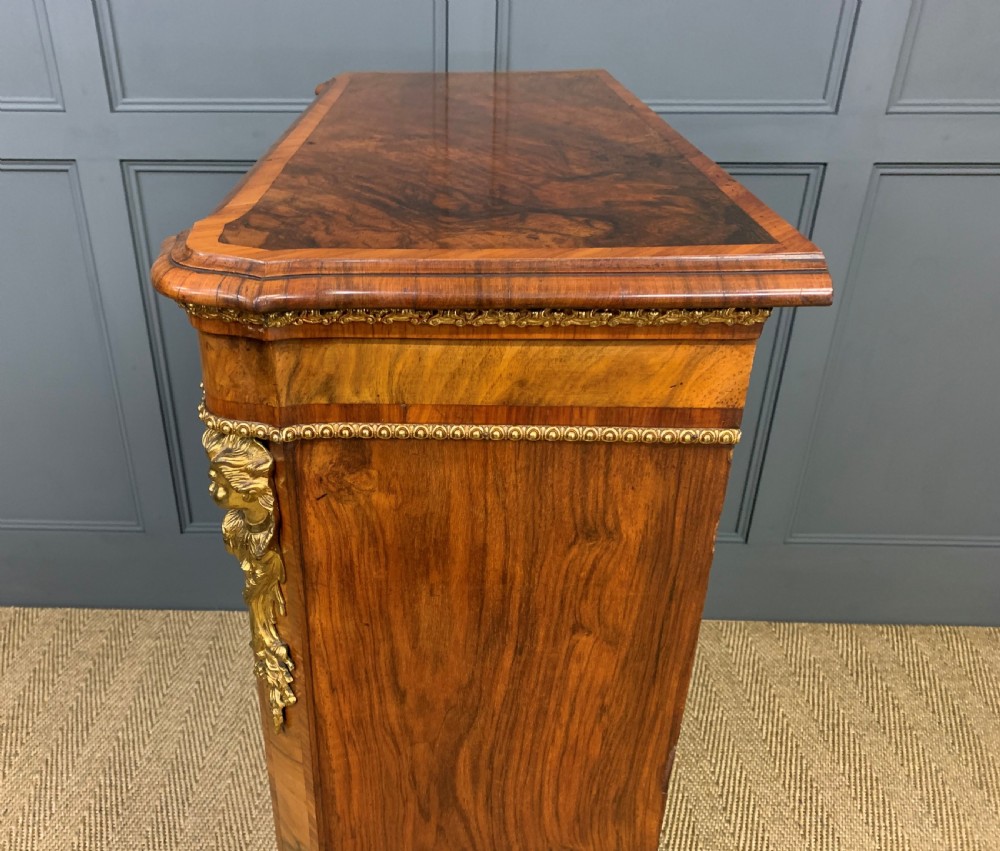 Victorian Inlaid Burr Walnut Pier Cabinet View XV