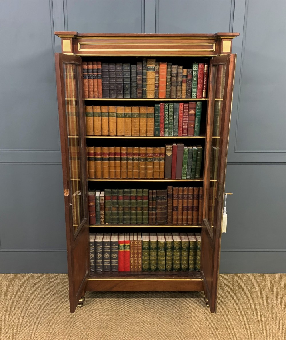 French Mahogany Brass Inlaid Bookcase View II