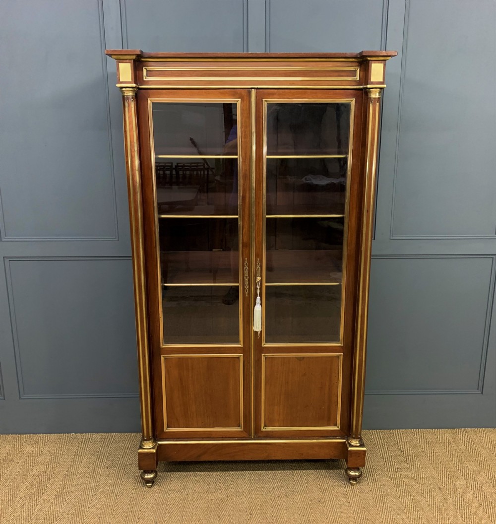 French Mahogany Brass Inlaid Bookcase View VII