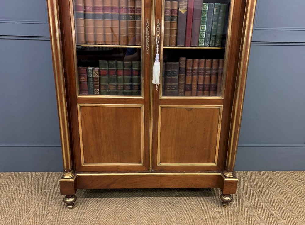 French Mahogany Brass Inlaid Bookcase View VIII