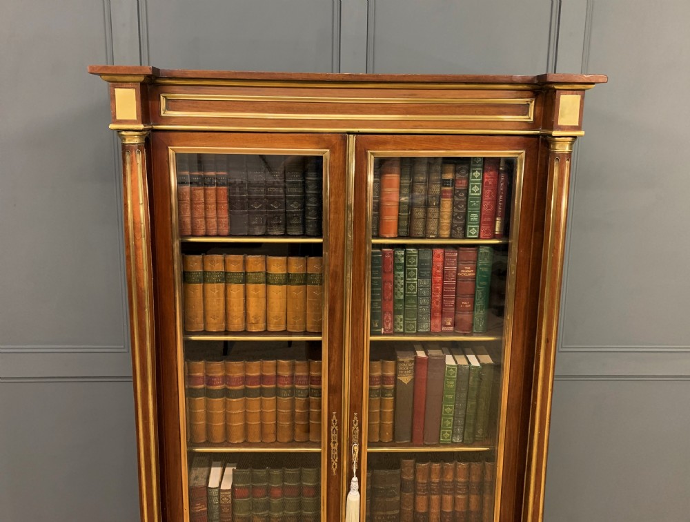 French Mahogany Brass Inlaid Bookcase View IX