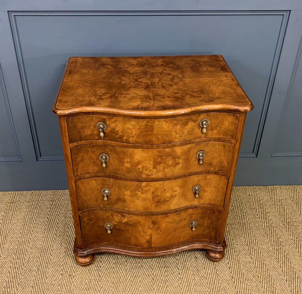 Serpentine Burr Walnut Chest of Drawers View II