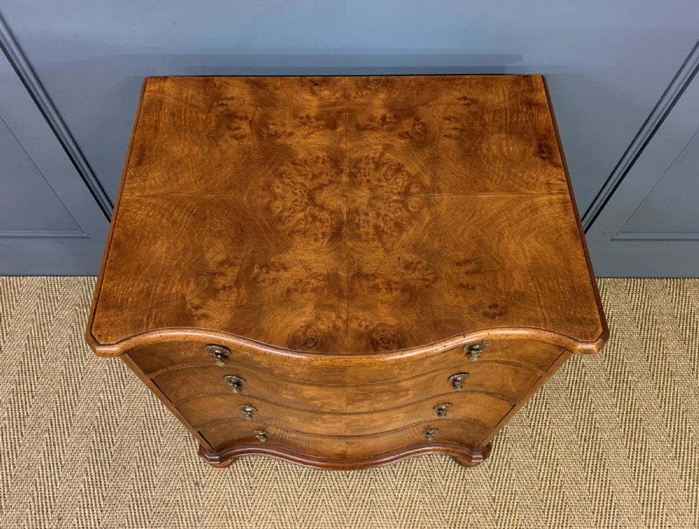 Serpentine Burr Walnut Chest of Drawers View III