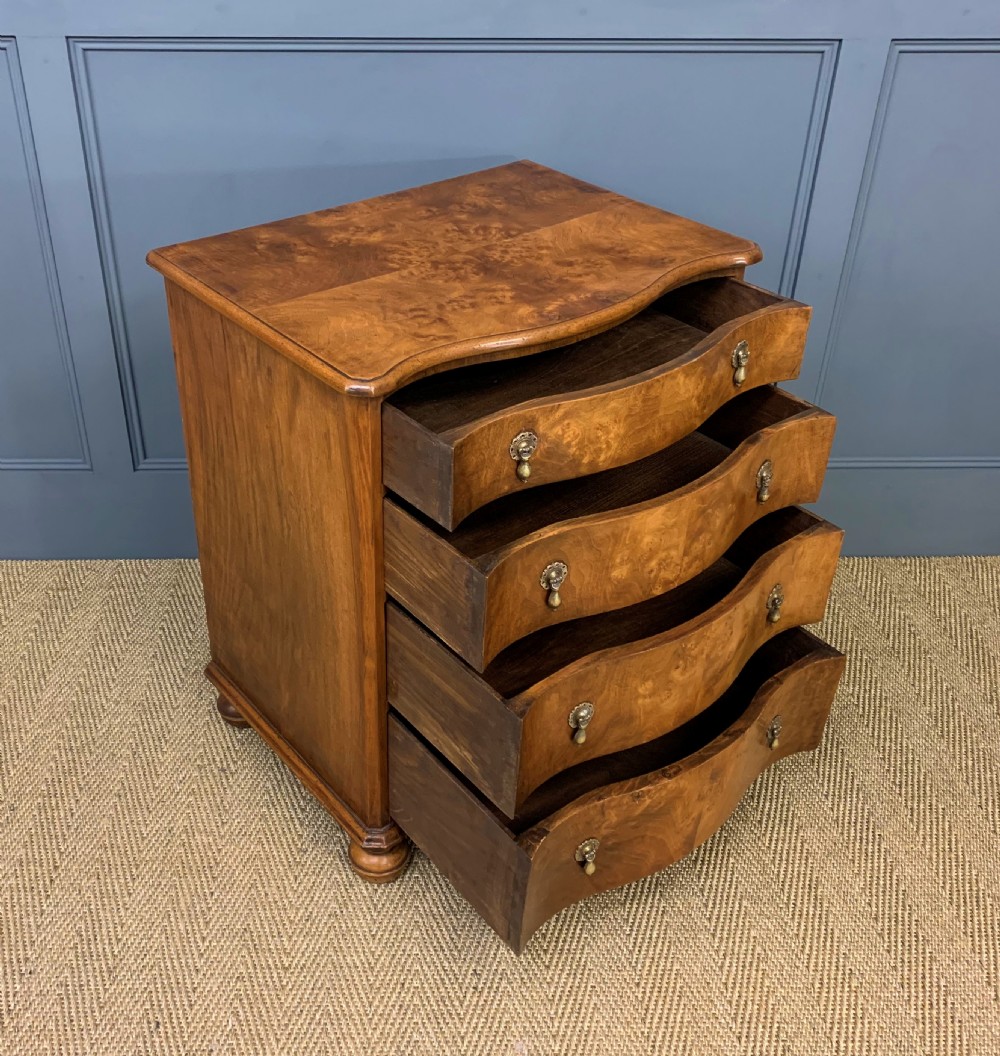 Serpentine Burr Walnut Chest of Drawers View IV