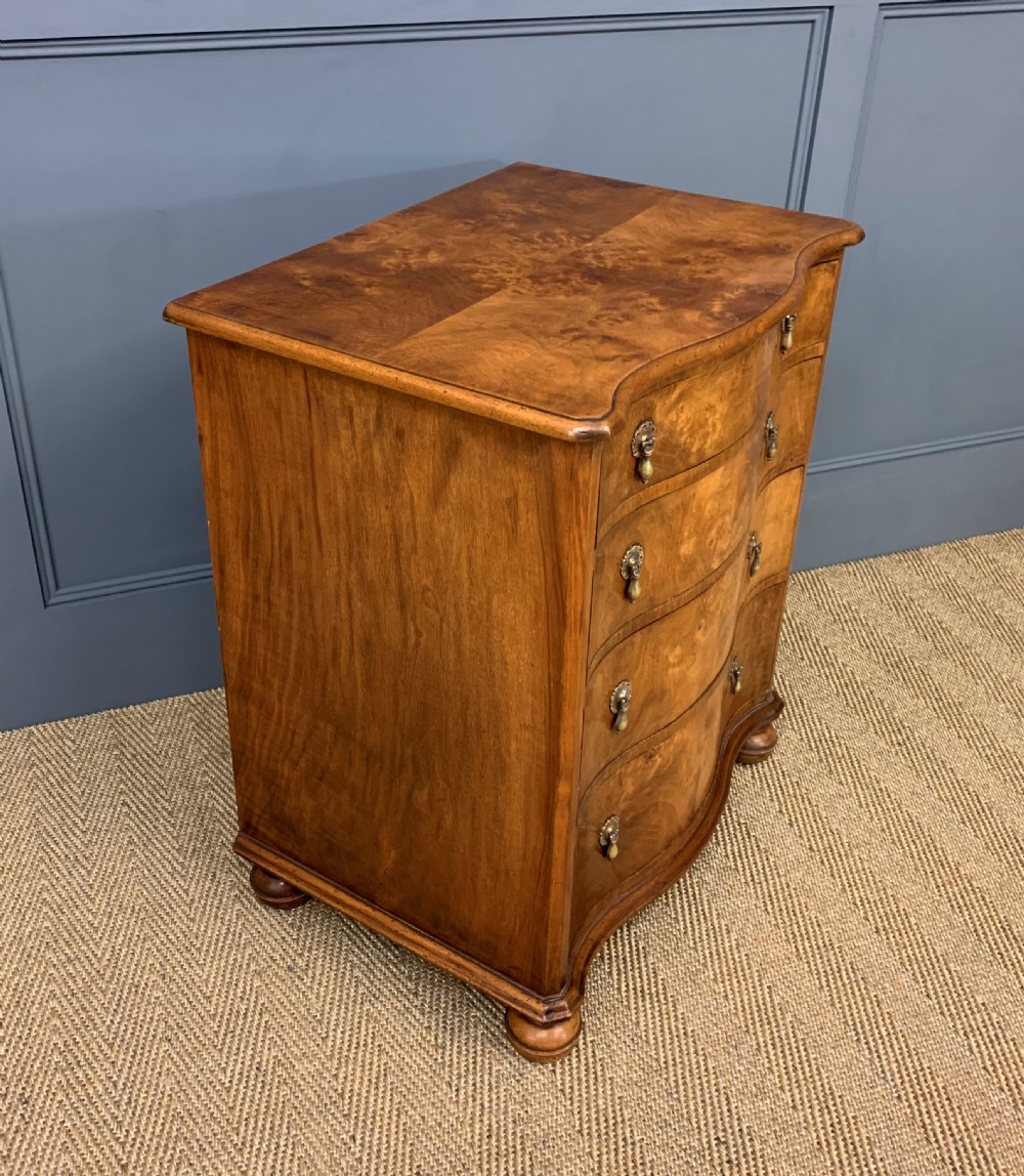 Serpentine Burr Walnut Chest of Drawers View X