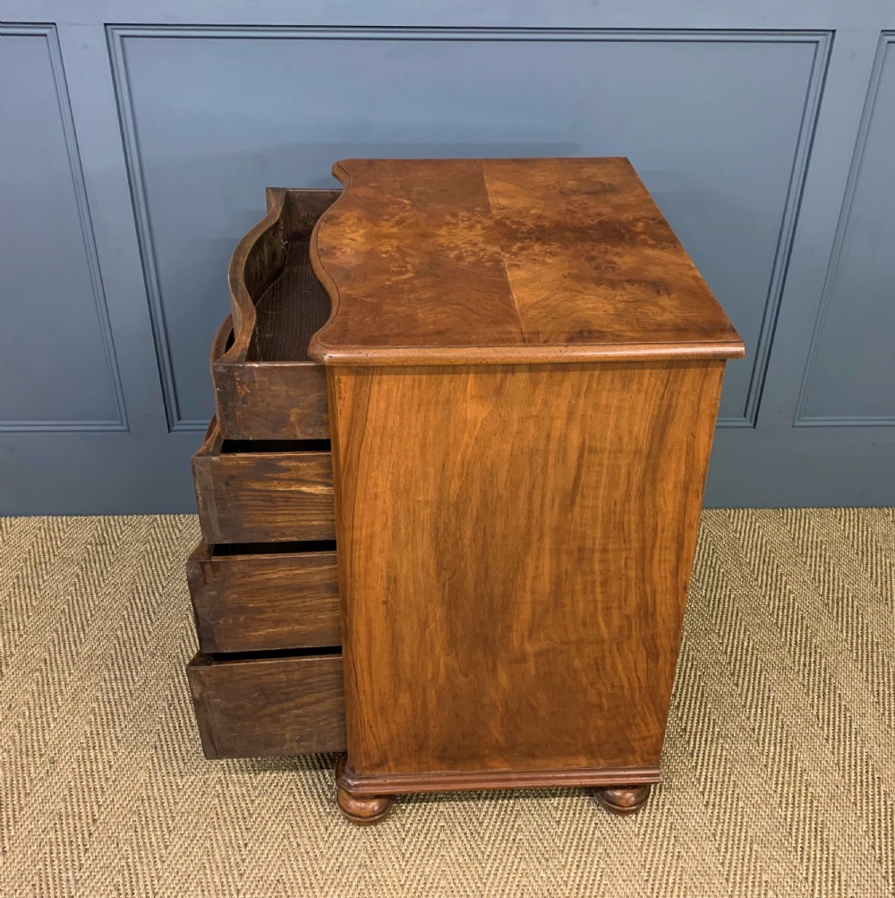 Serpentine Burr Walnut Chest of Drawers View XI