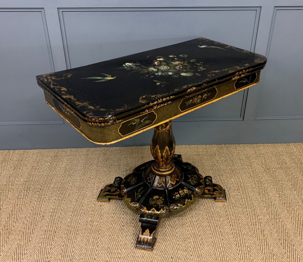 Victorian Japanned Lacquered Card Table View III