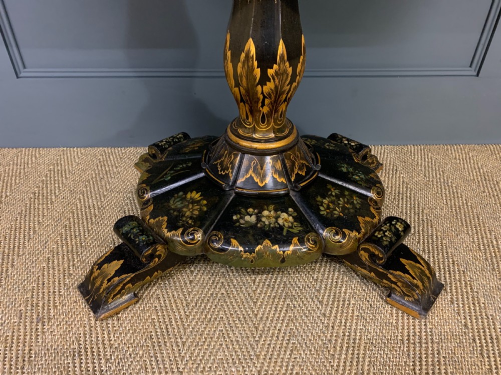 Victorian Japanned Lacquered Card Table View VII