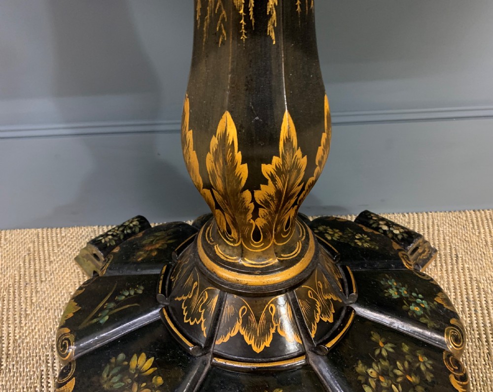 Victorian Japanned Lacquered Card Table View IX