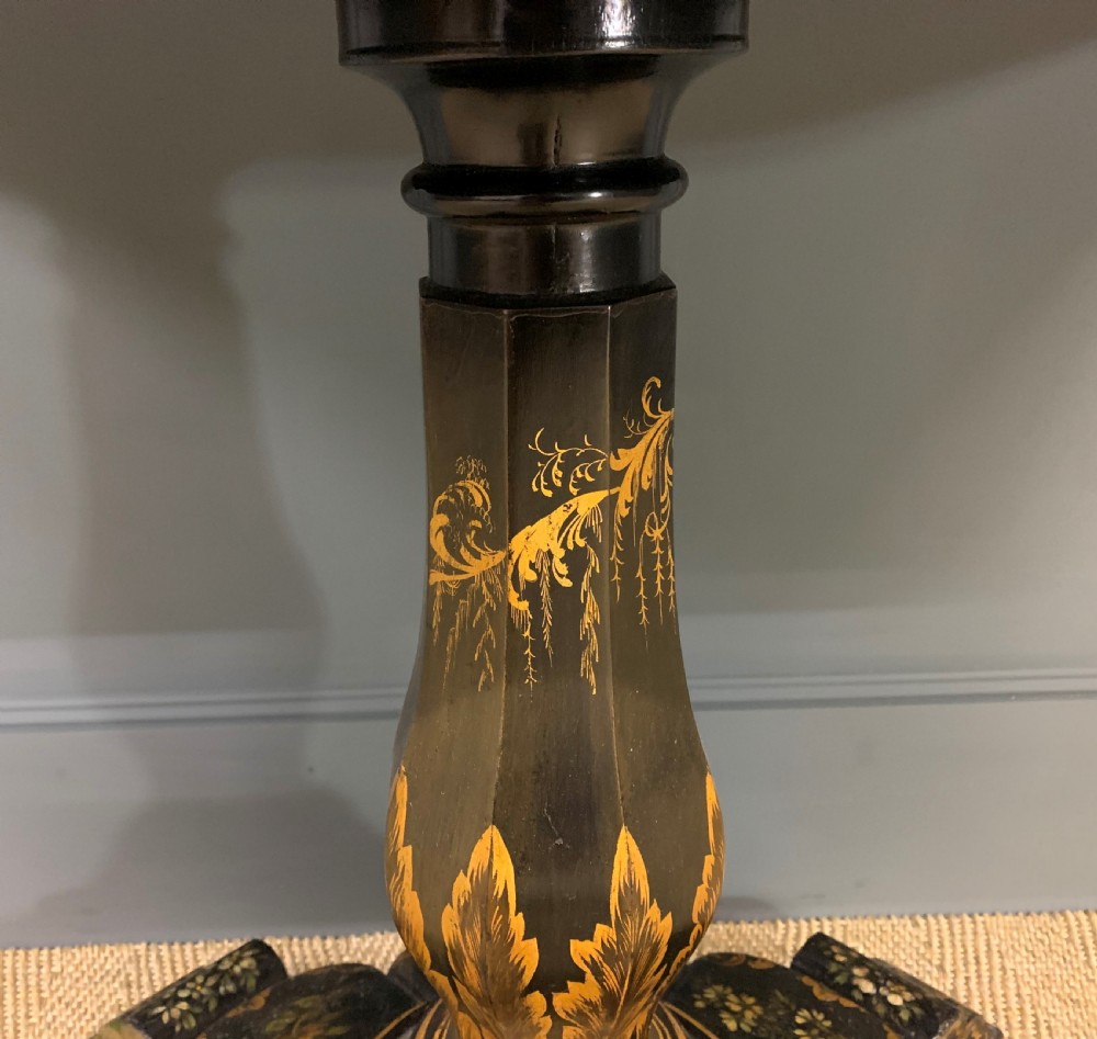 Victorian Japanned Lacquered Card Table View X