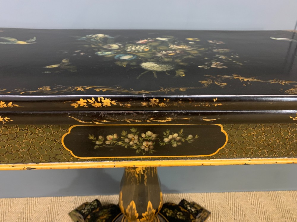 Victorian Japanned Lacquered Card Table View XIII