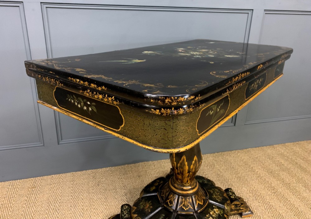 Victorian Japanned Lacquered Card Table View XIV