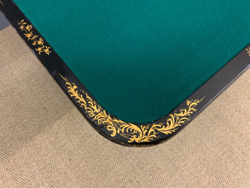 Victorian Japanned Lacquered Card Table View XVII