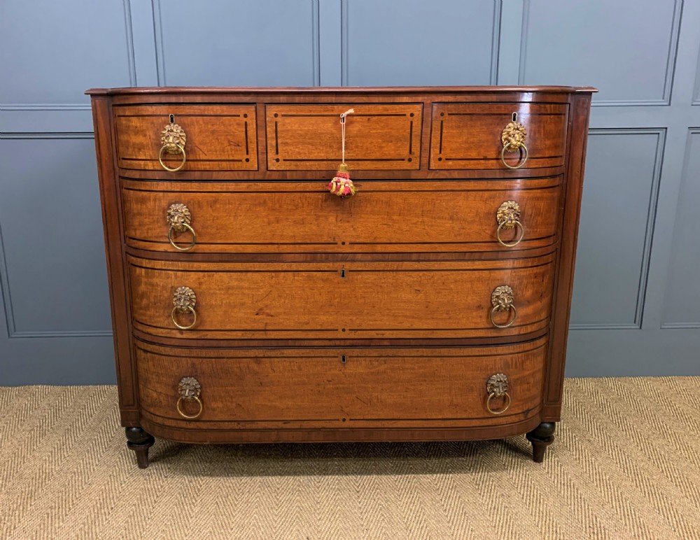 Ebony Inlaid Regency Mahogany Chest of Drawers