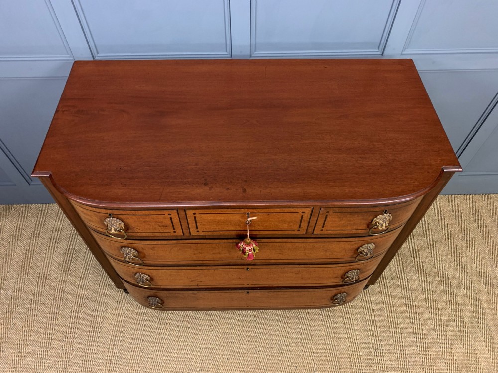 Ebony Inlaid Regency Mahogany Chest of Drawers View III