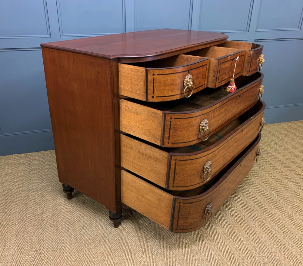Ebony Inlaid Regency Mahogany Chest of Drawers View IV