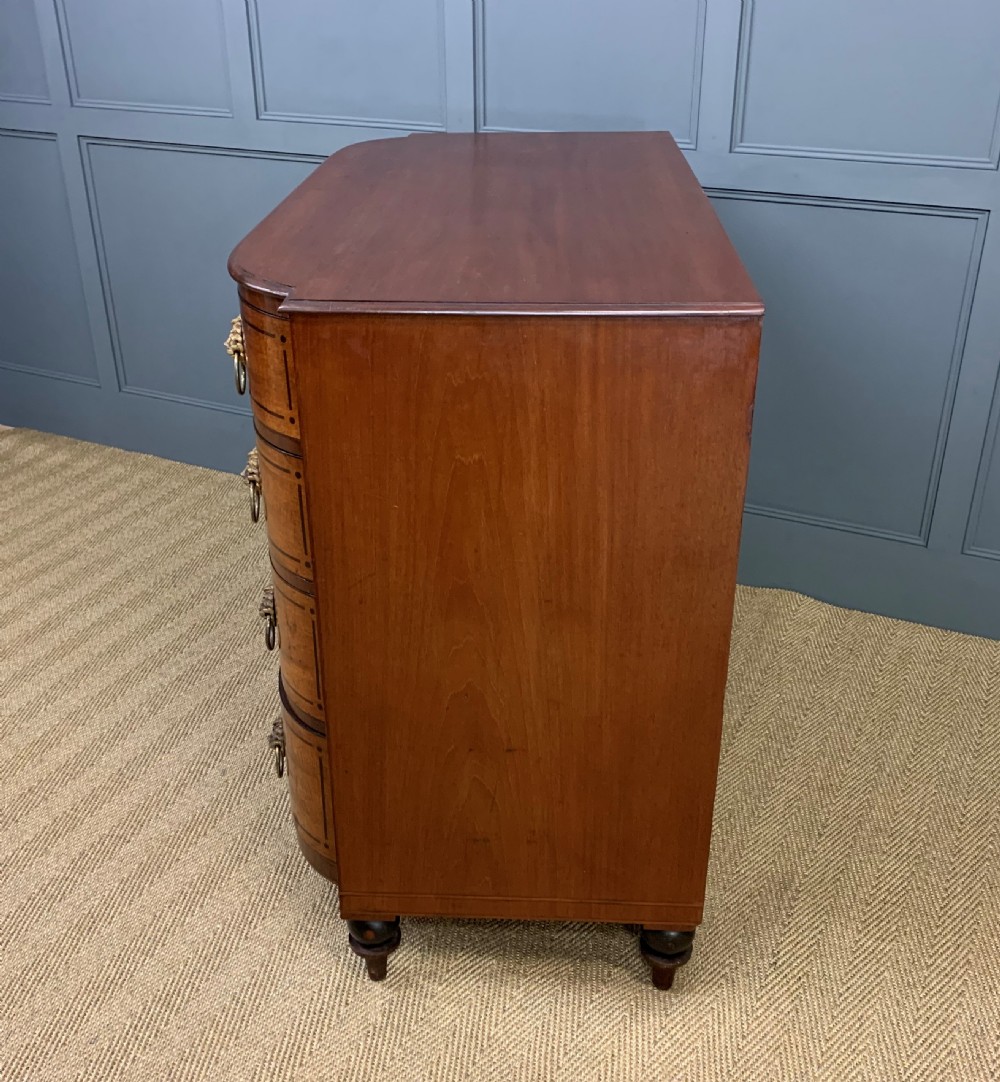 Ebony Inlaid Regency Mahogany Chest of Drawers View V