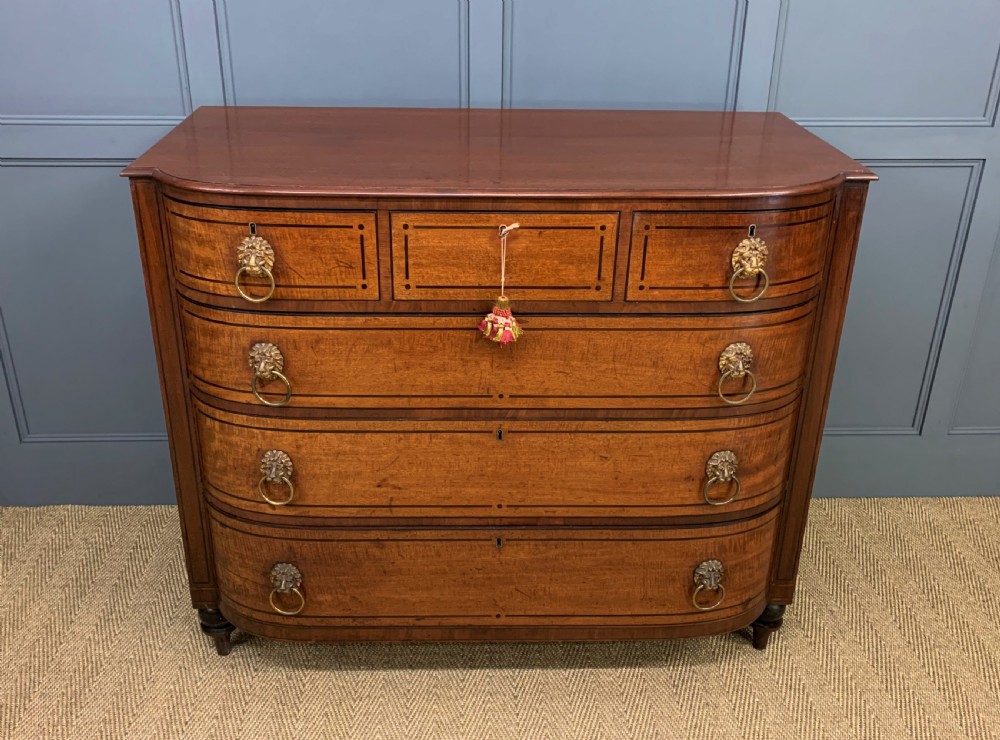 Ebony Inlaid Regency Mahogany Chest of Drawers View VI