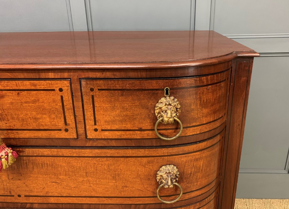 Ebony Inlaid Regency Mahogany Chest of Drawers View VII