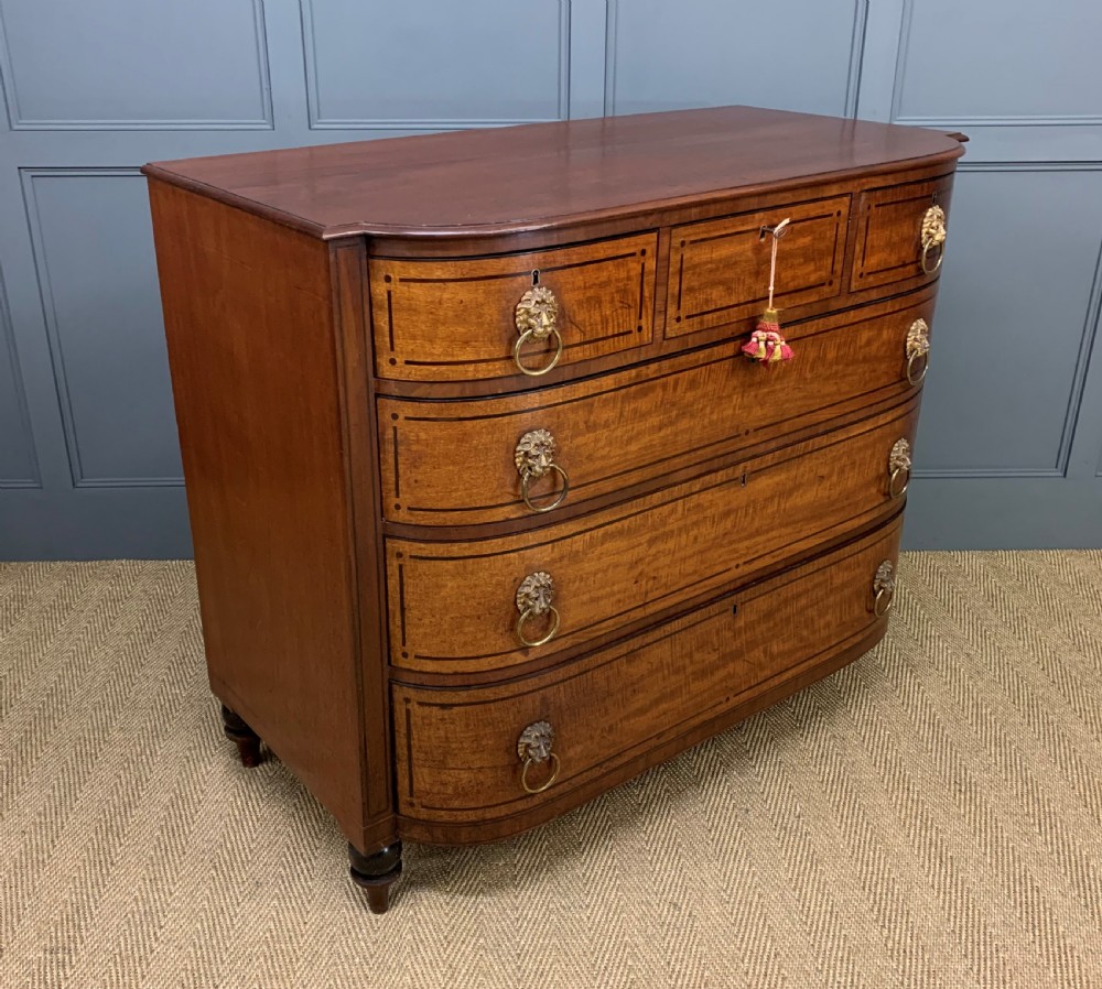 Ebony Inlaid Regency Mahogany Chest of Drawers View X