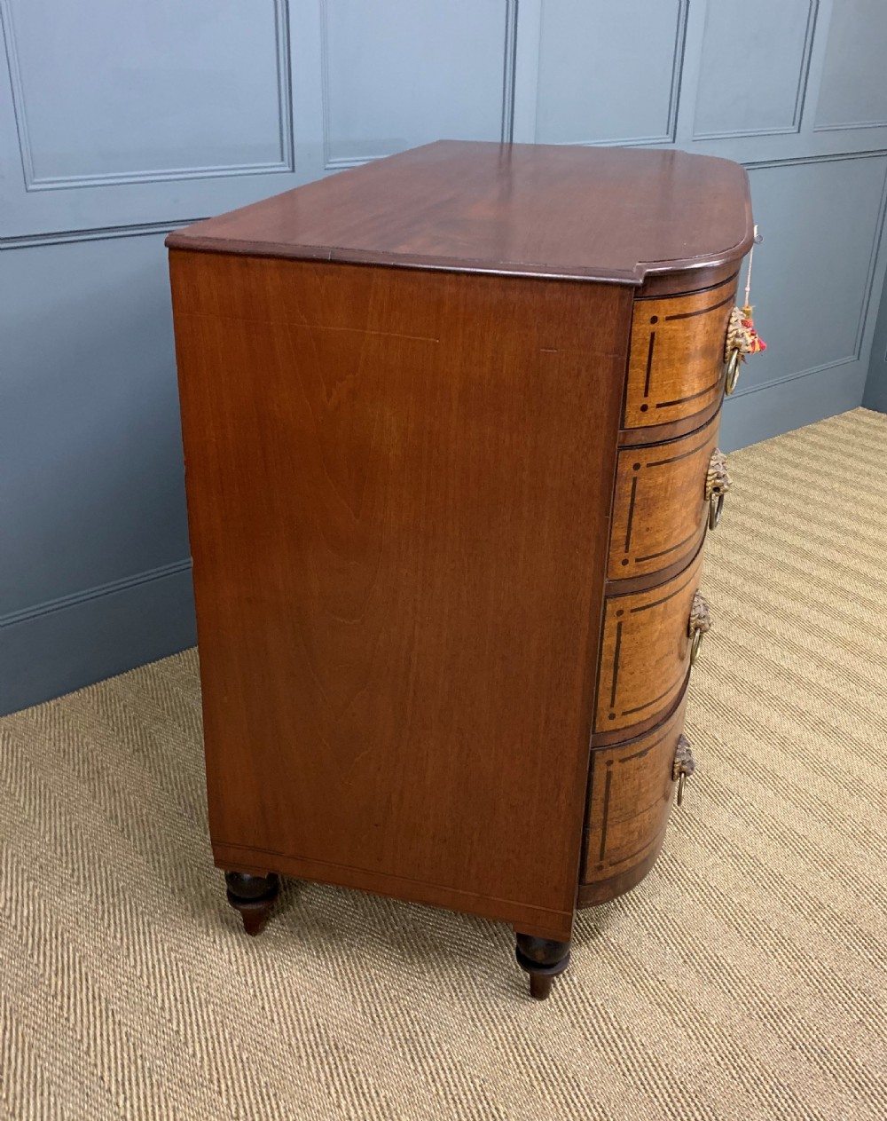 Ebony Inlaid Regency Mahogany Chest of Drawers View XI