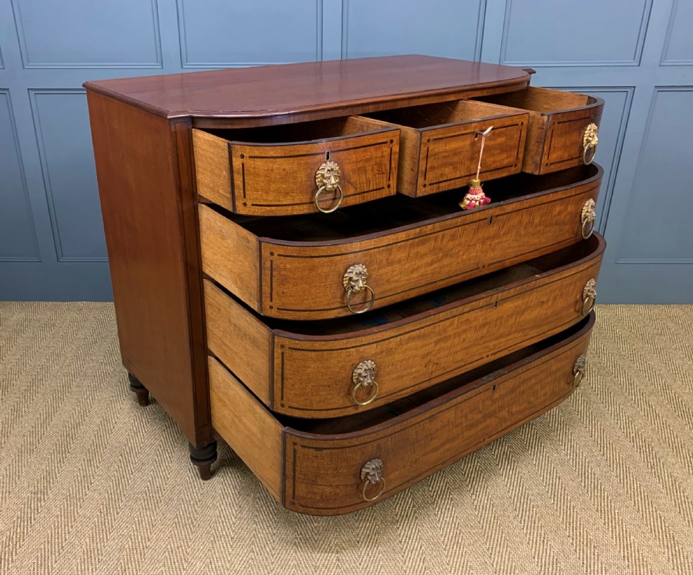 Ebony Inlaid Regency Mahogany Chest of Drawers View XII