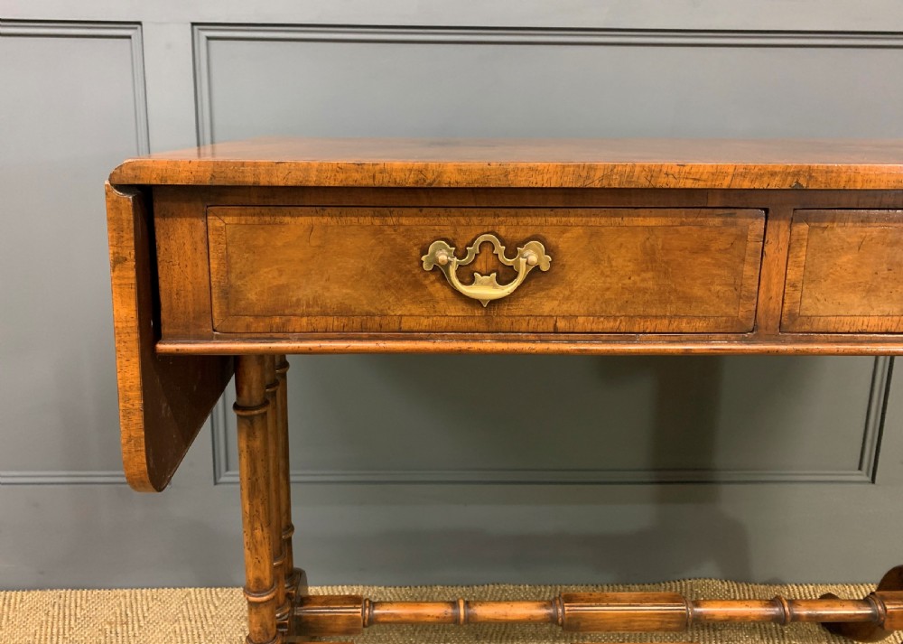Burr Walnut Sofa Table View VIII